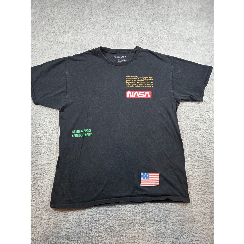 Chemistry NASA Graphic T-Shirt Large Black Mens Kennedy Space Center Cotton Tee